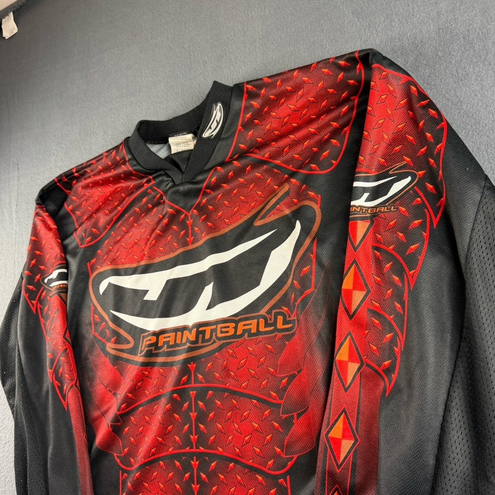 Classic JT USA Racing Paintball Men's XL Jersey Red Black Armour Mesh Outdoor